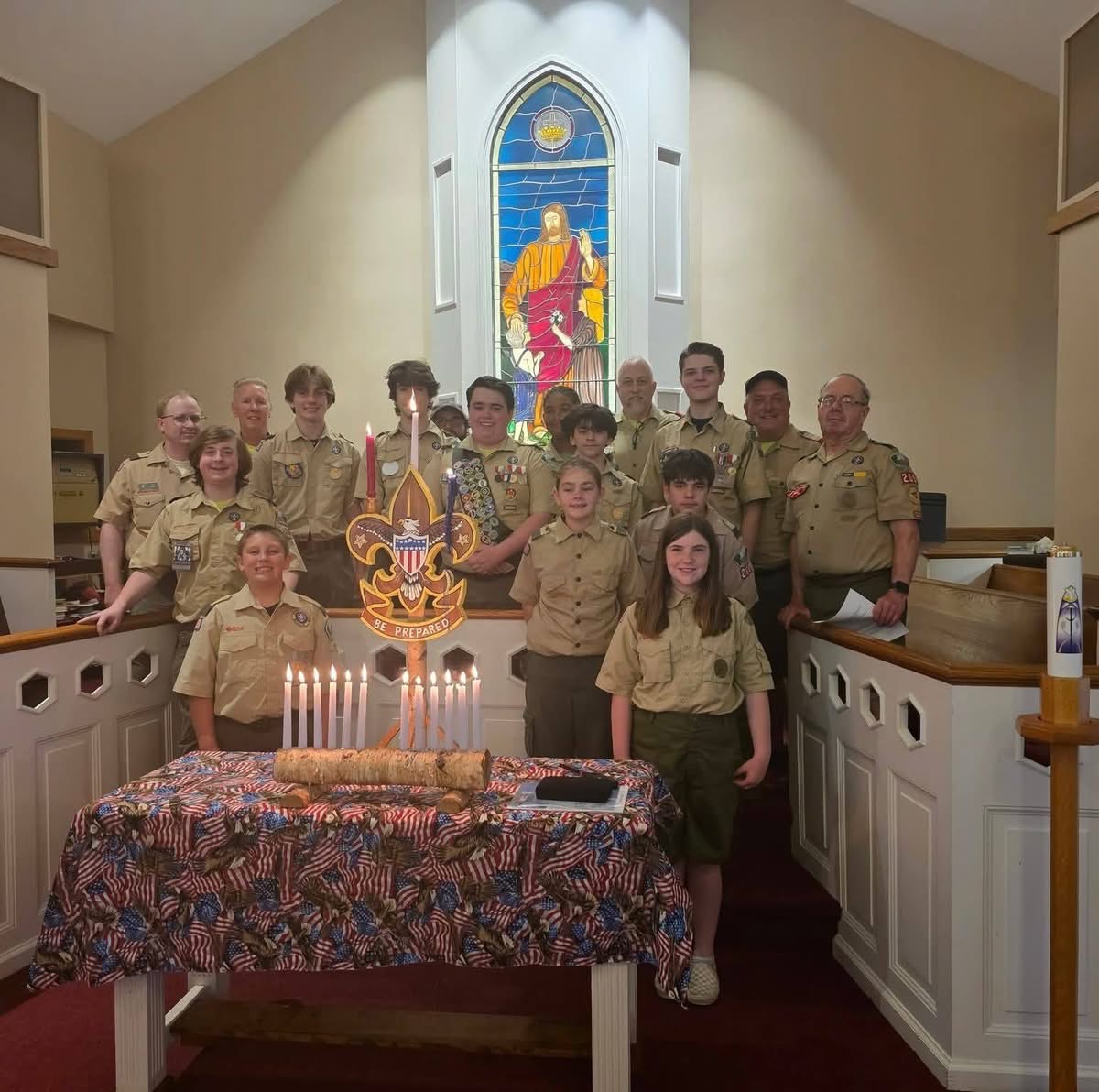 Candlelight Court of Honor ceremony with full Troop 200
