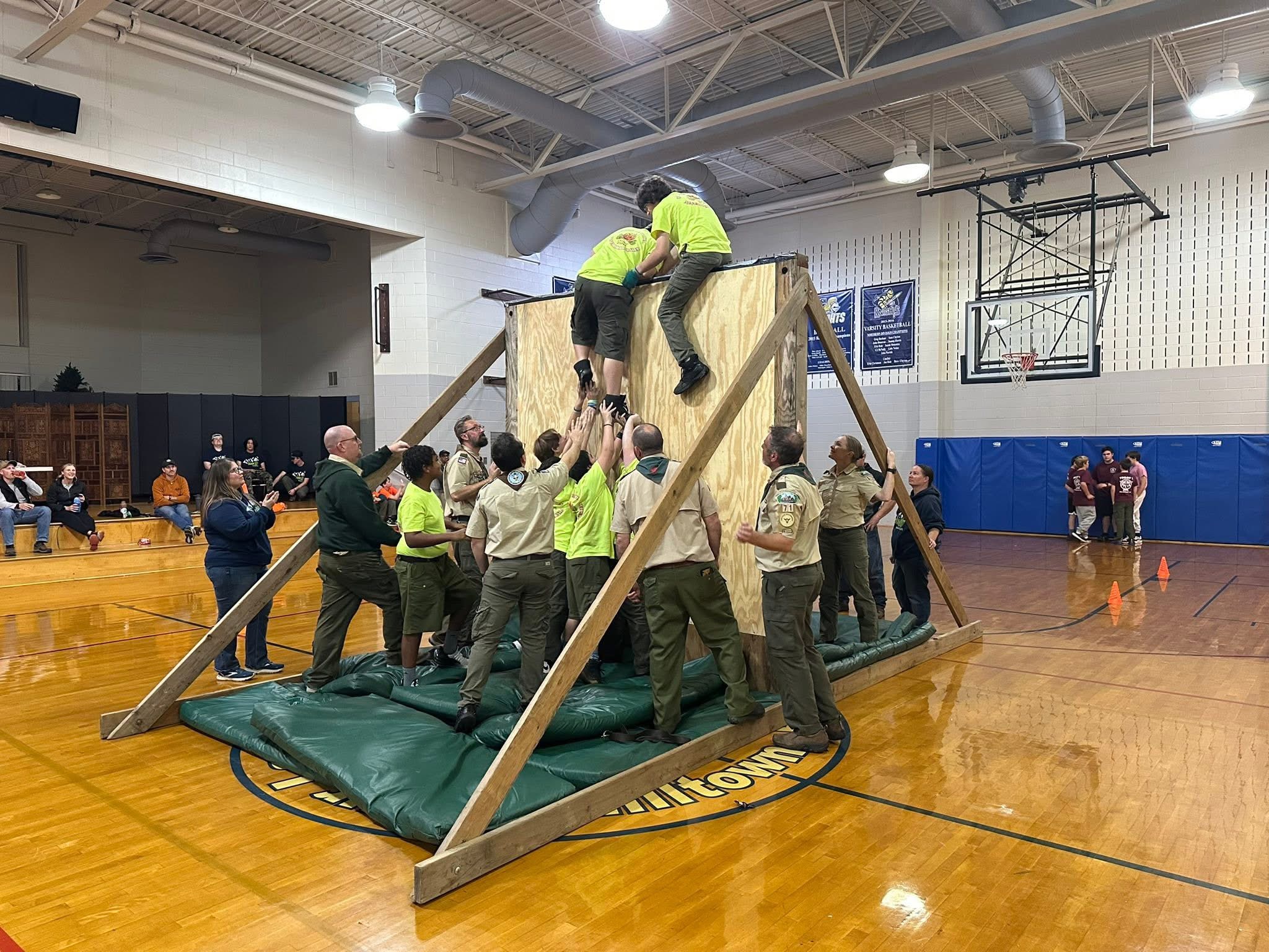Parents and scouts together at Troop 200 family troop event