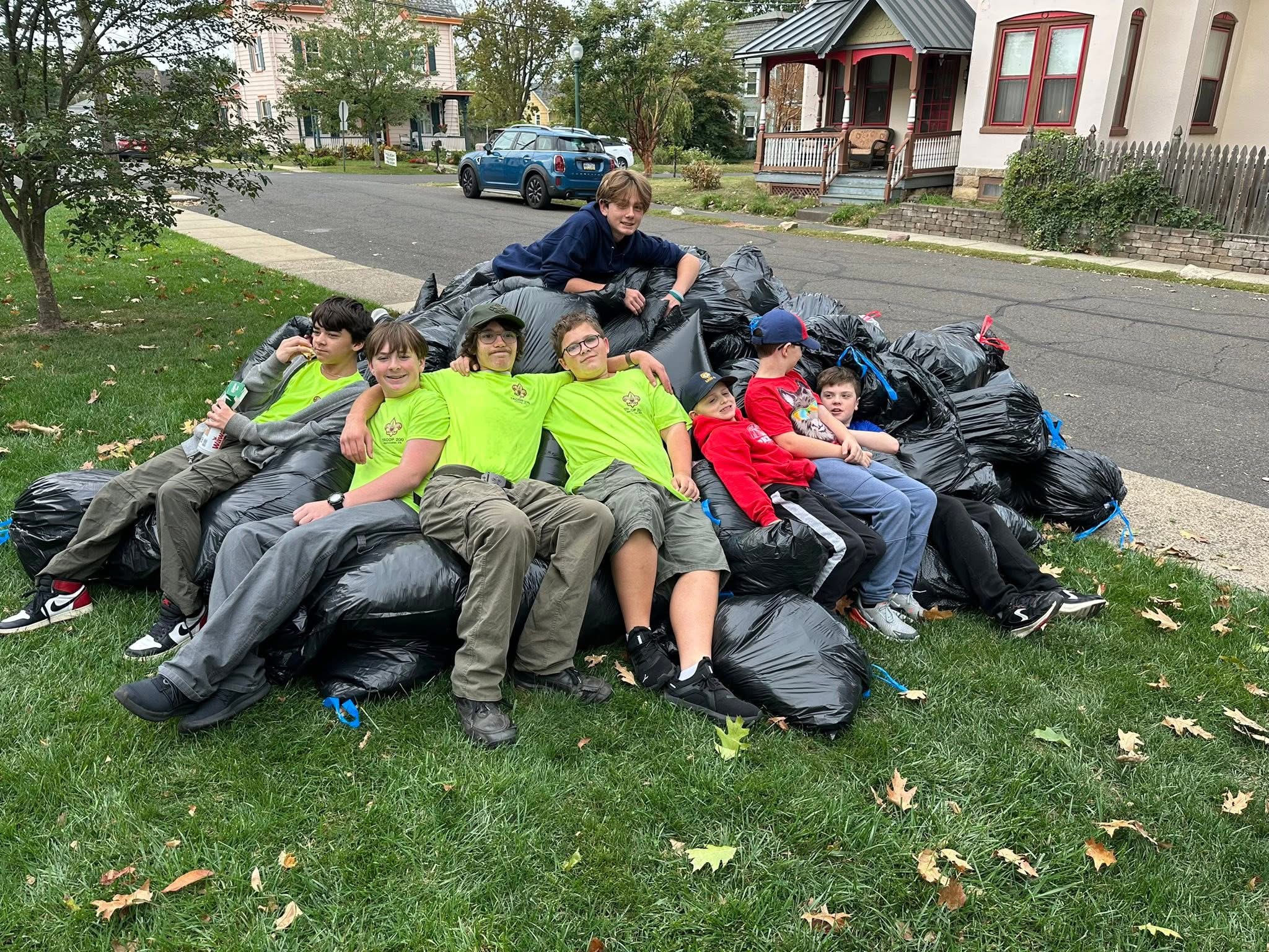 Scout practicing Leave No Trace and outdoor survival skills